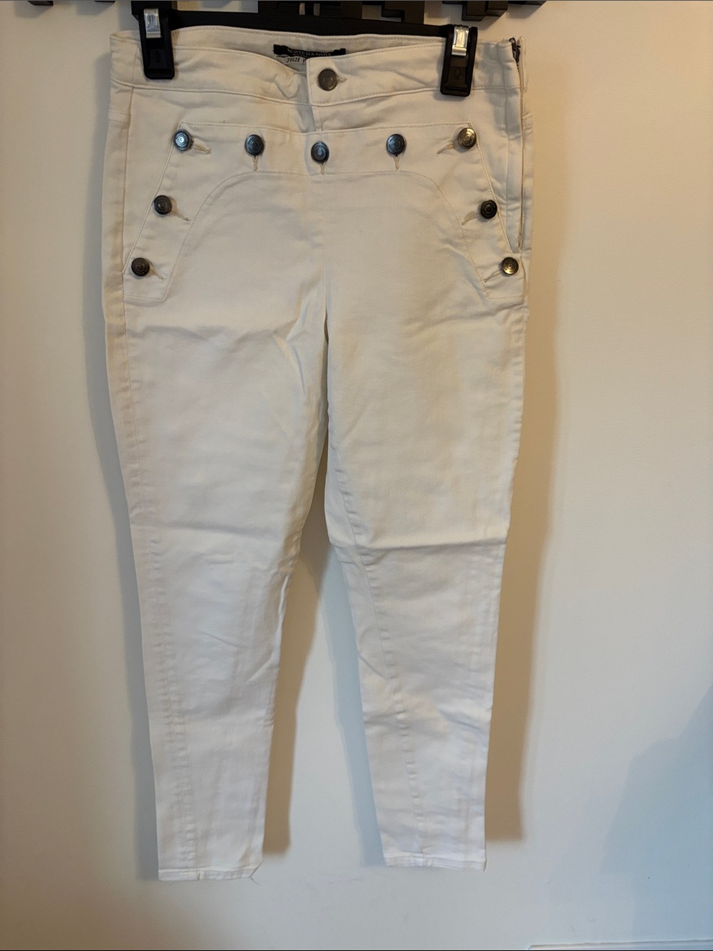 Scotch & Soda Off-White Skinny Sailor Button Pants